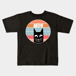 Best Cat Dad Ever Retro Vintage Daddy Gift Meow Cats Kids T-Shirt